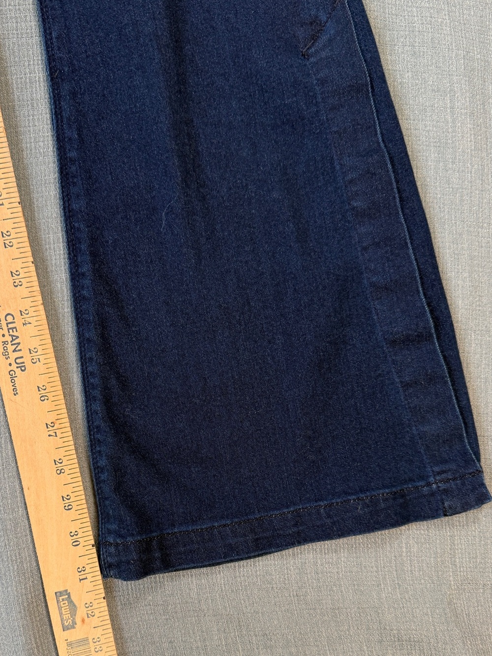 Express Super Soft Stretch+ Bell Flare Dark Wash Blue Women's Jeans - Picture 7 of 10